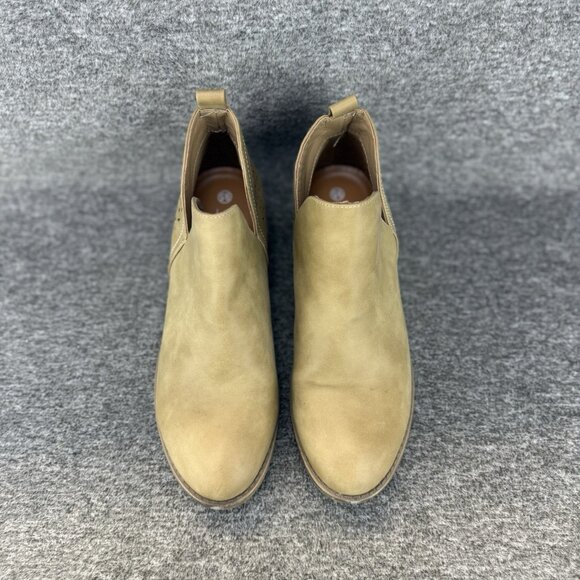 ✅Vepose New York Boots Womens 9.5 Beige Leather Perforated Pull On Ankle Booties - Picture 6 of 10